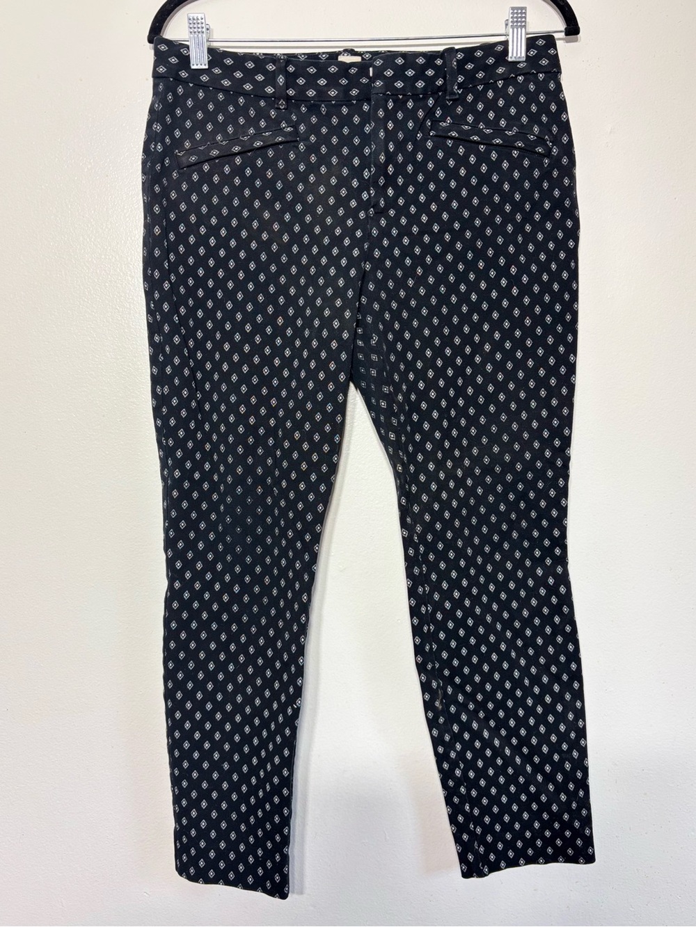 GAP Black Skinny Pants with White Diamond Print